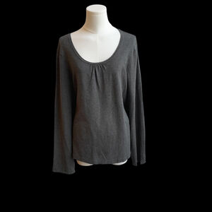 Laura Ashley Charcoal Long Sleeve Blouse NWOT has sticker